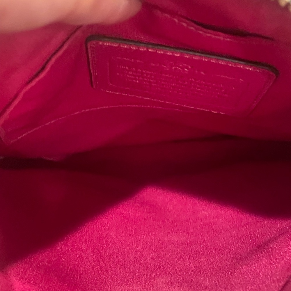 Coach North/South Crossbody Bag - Brown with Raspberry Accents - Picture 6 of 7